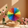 Colorful paper fan flower festival decoration, handcrafted flower arrangement, colorful fan wall decoration, gift decoration details Picture